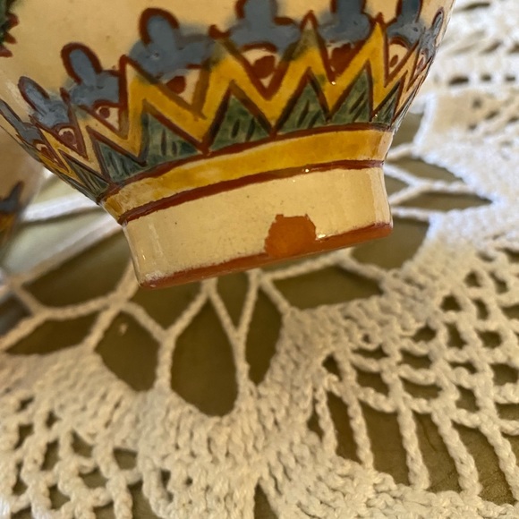 🔥 3 FOR $20 SALE Twin Clay Wabi Sabi Condiment Pots Hand Painted succulents pot - Picture 7 of 7